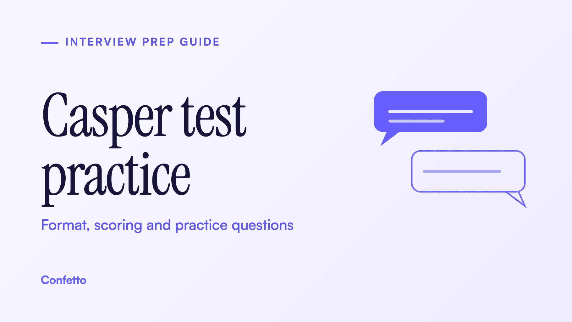 Title card: Casper test practice, format, scoring and practice questions