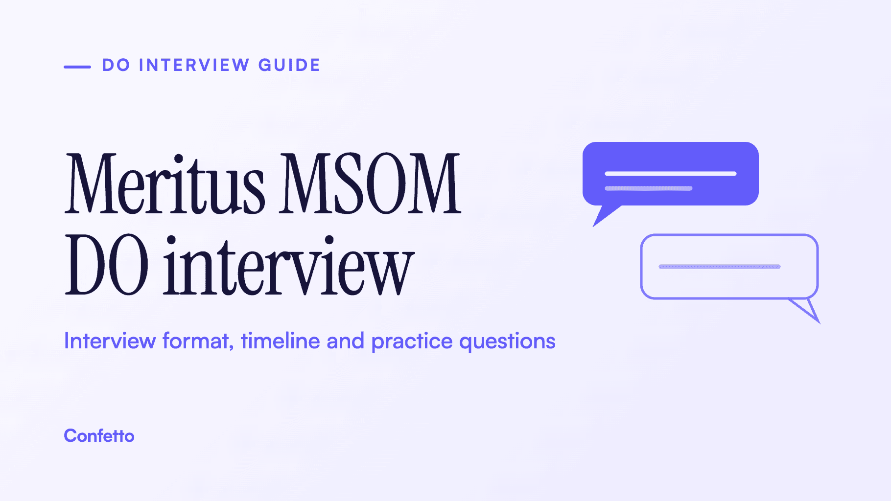 Meritus MSOM interview guide title card: format, timeline and practice questions