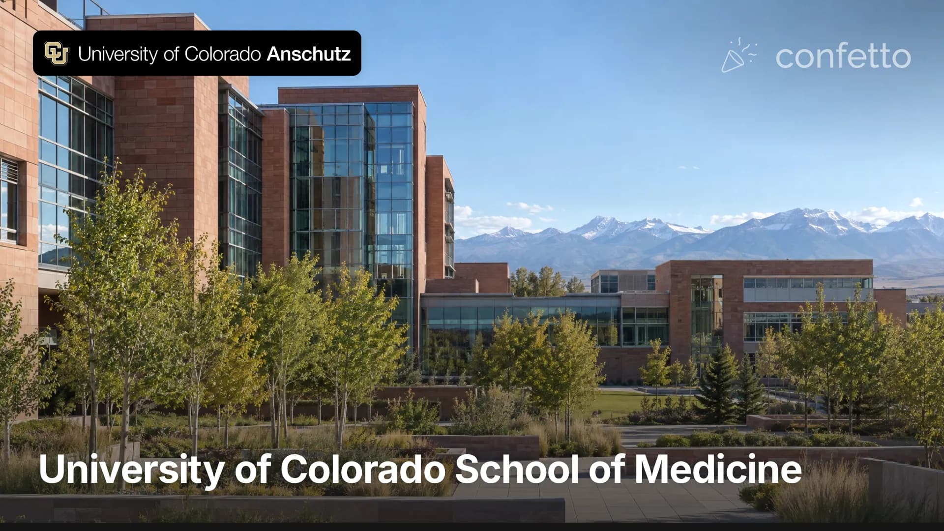 Illustration of a medical school campus, University of Colorado School of Medicine
