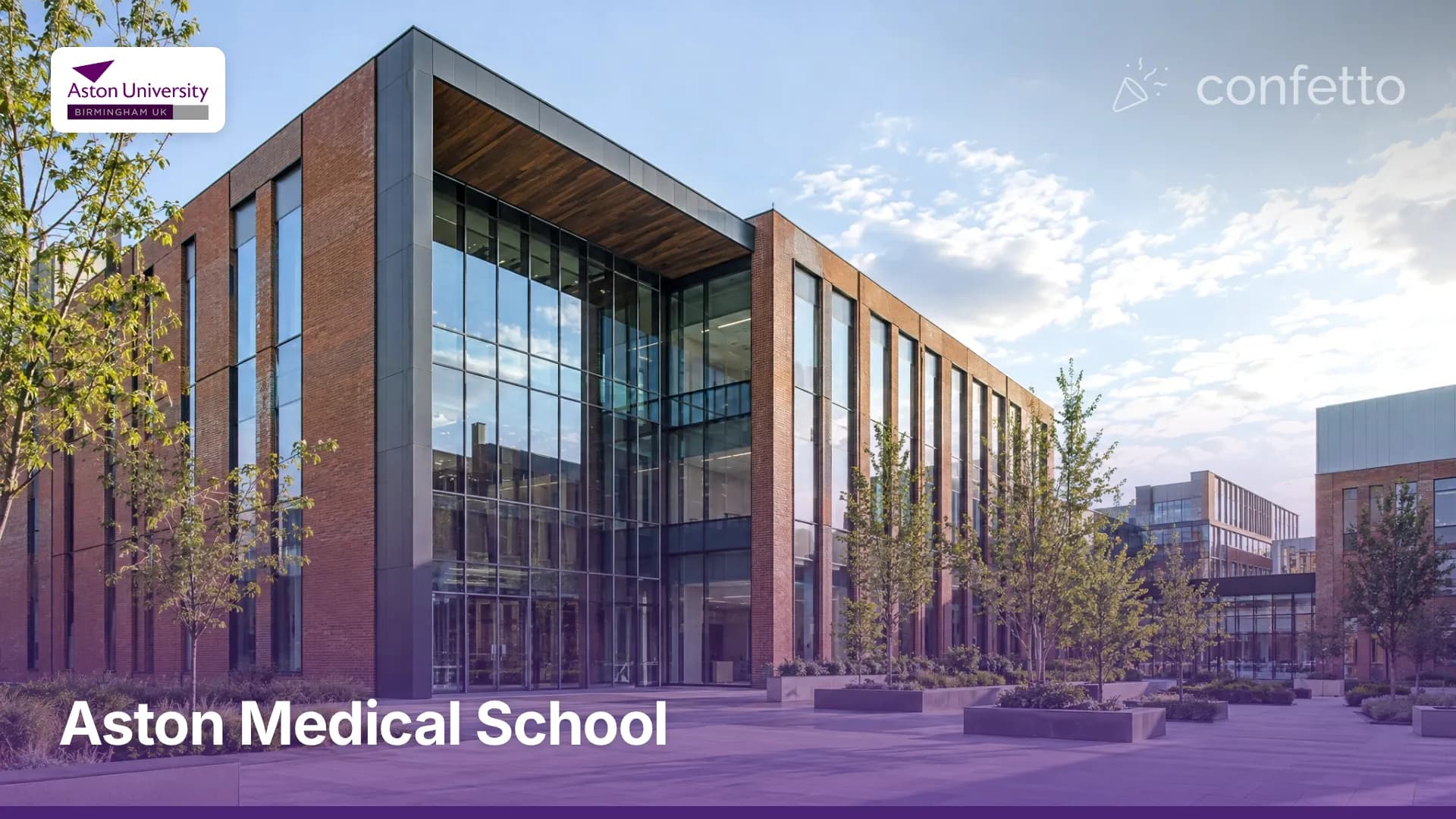Illustration of a medical school campus, Aston Medical School