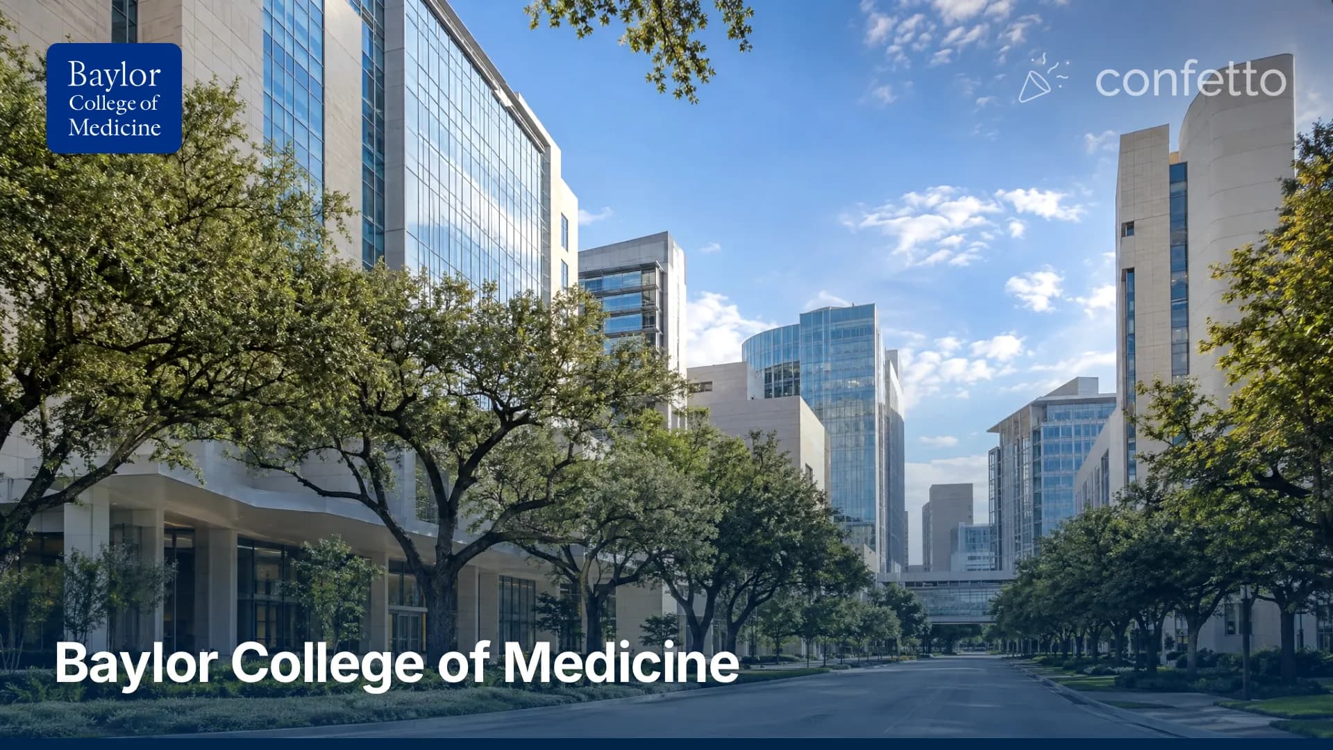 Illustration of a medical school campus, Baylor College of Medicine