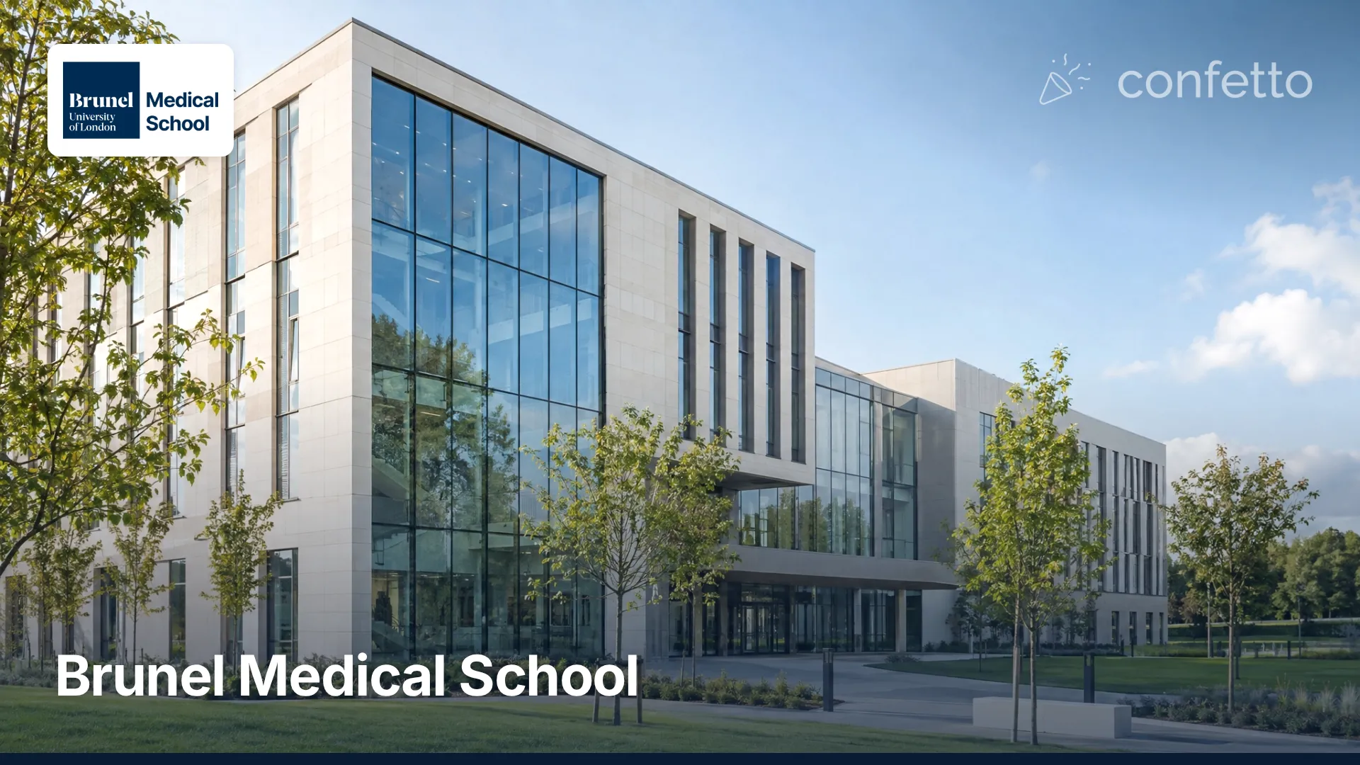 Illustration of a medical school campus, Brunel Medical School