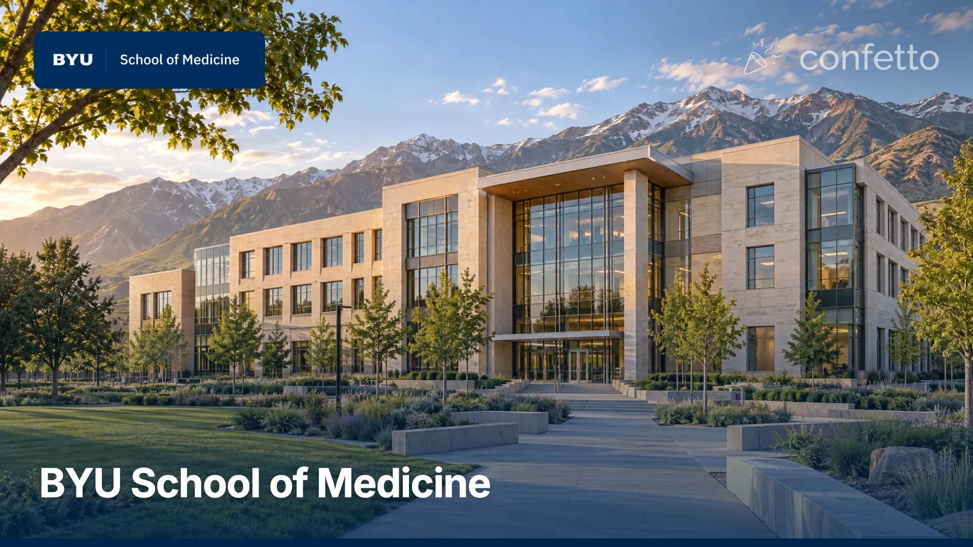 Illustration of a medical school campus, BYU School of Medicine