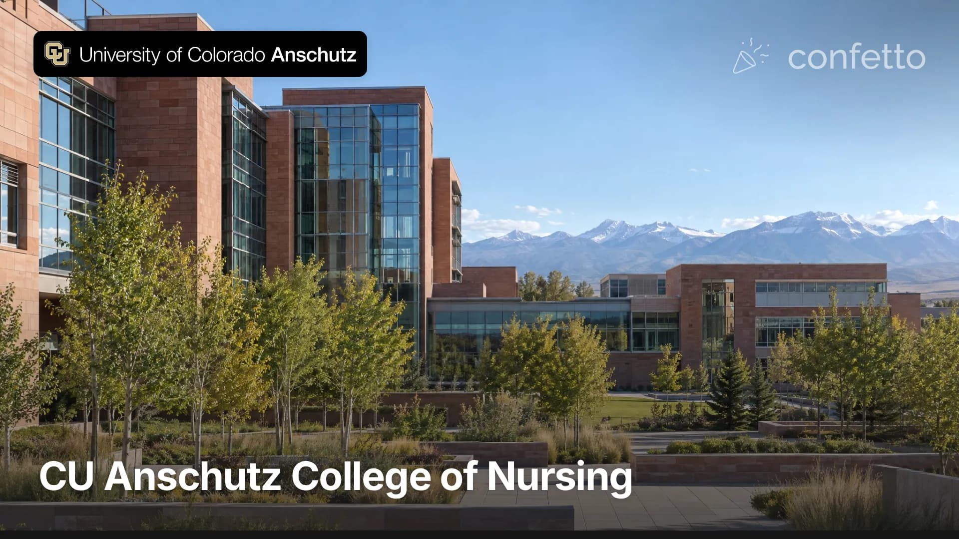 Illustration of a medical school campus, CU Anschutz College of Nursing