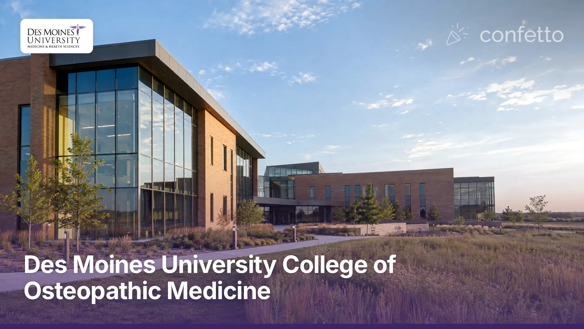 Illustration of a medical school campus, Des Moines University College of Osteopathic Medicine