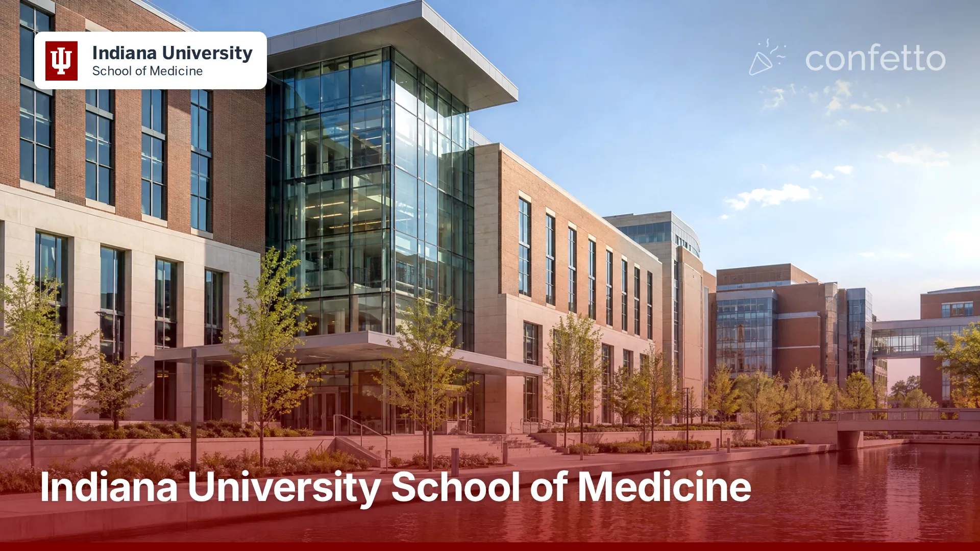 Illustration of a medical school campus, Indiana University School of Medicine