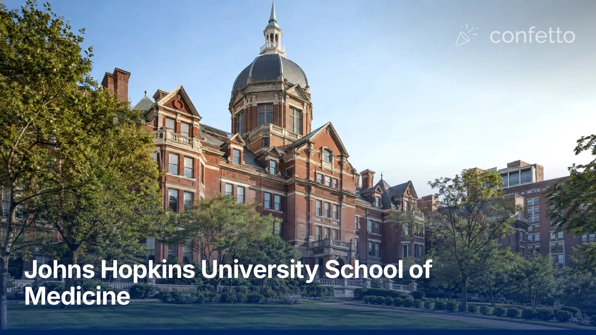 Illustration of a medical school campus, Johns Hopkins University School of Medicine