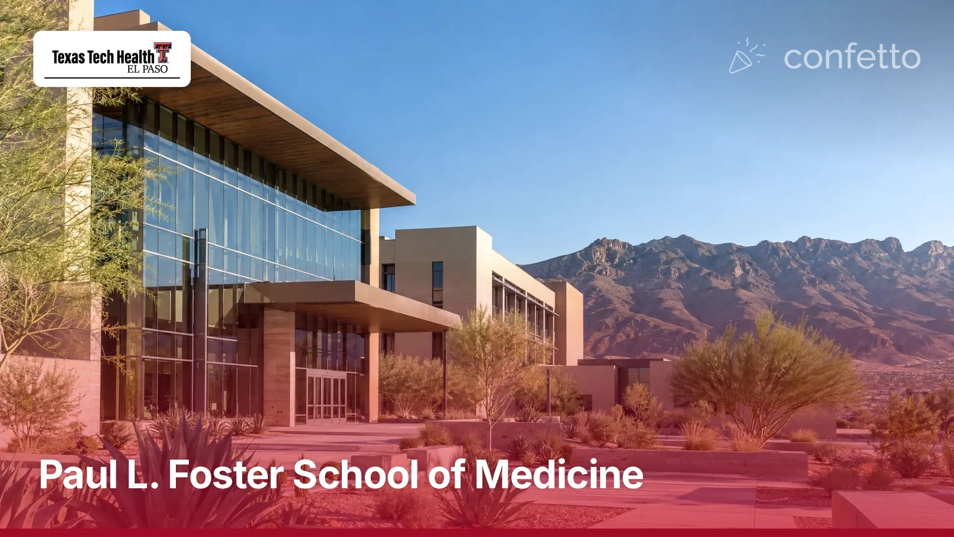 Illustration of a medical school campus, Paul L. Foster School of Medicine