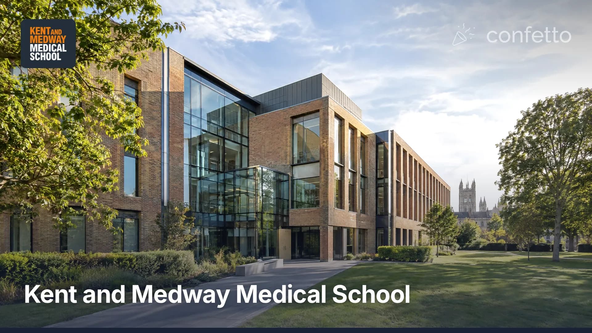 Illustration of a medical school campus, Kent and Medway Medical School