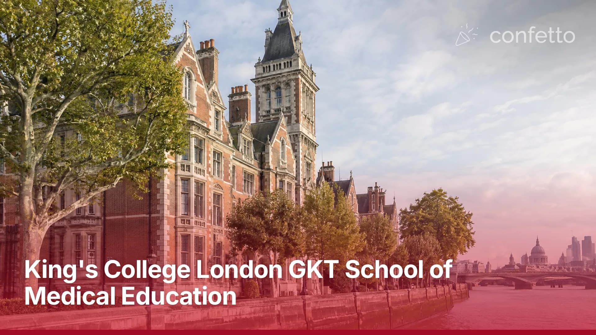 Illustration of a medical school campus, King's College London GKT School of Medical Education