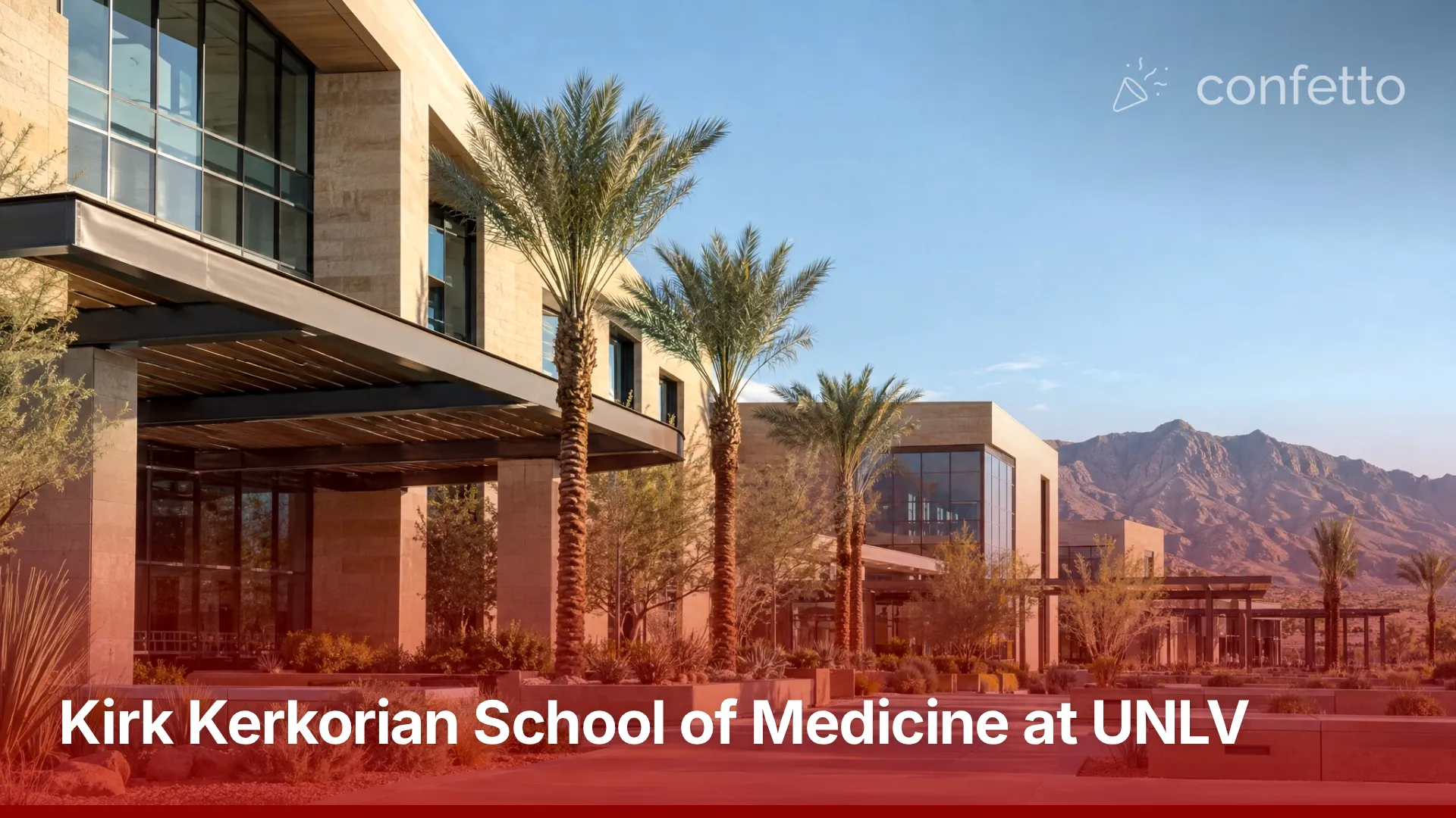 Illustration of a medical school campus, Kirk Kerkorian School of Medicine at UNLV