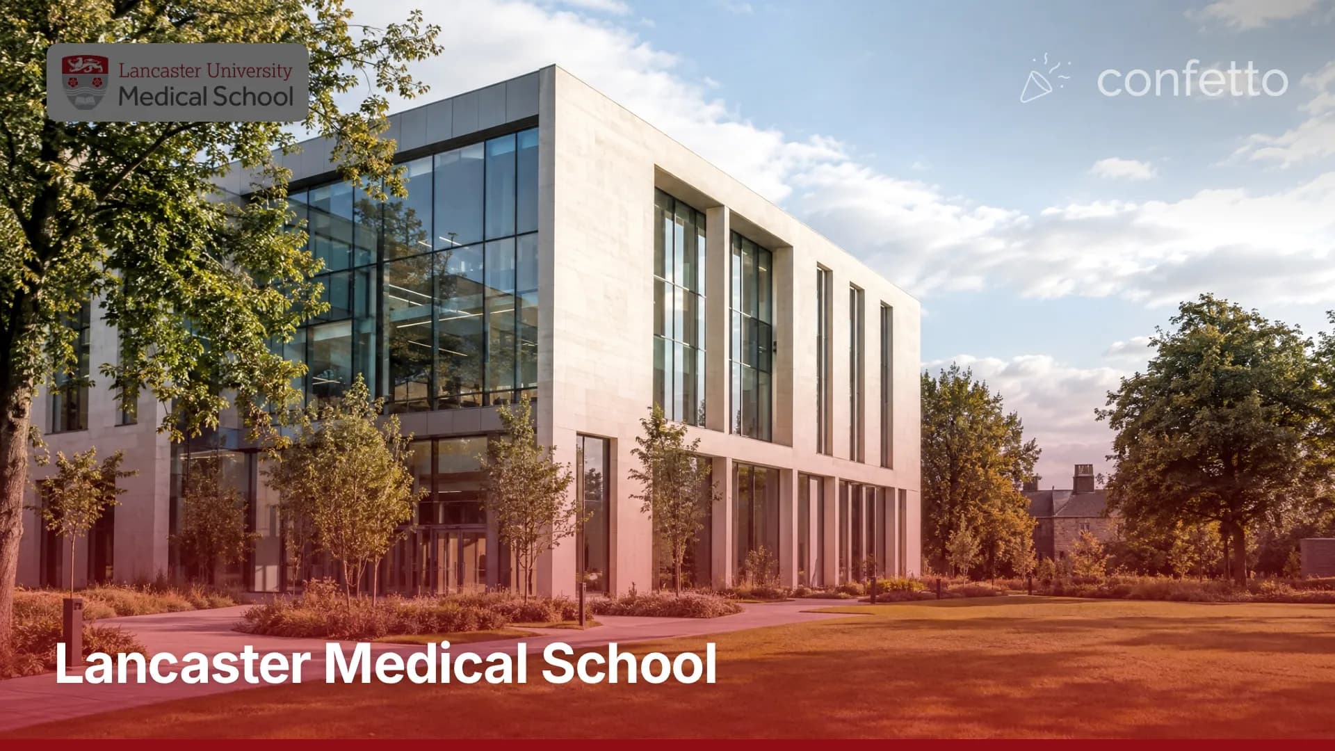 Illustration of a medical school campus, Lancaster Medical School
