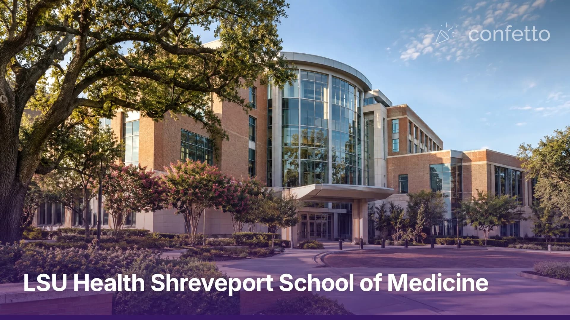 Illustration of a medical school campus, LSU Health Shreveport School of Medicine
