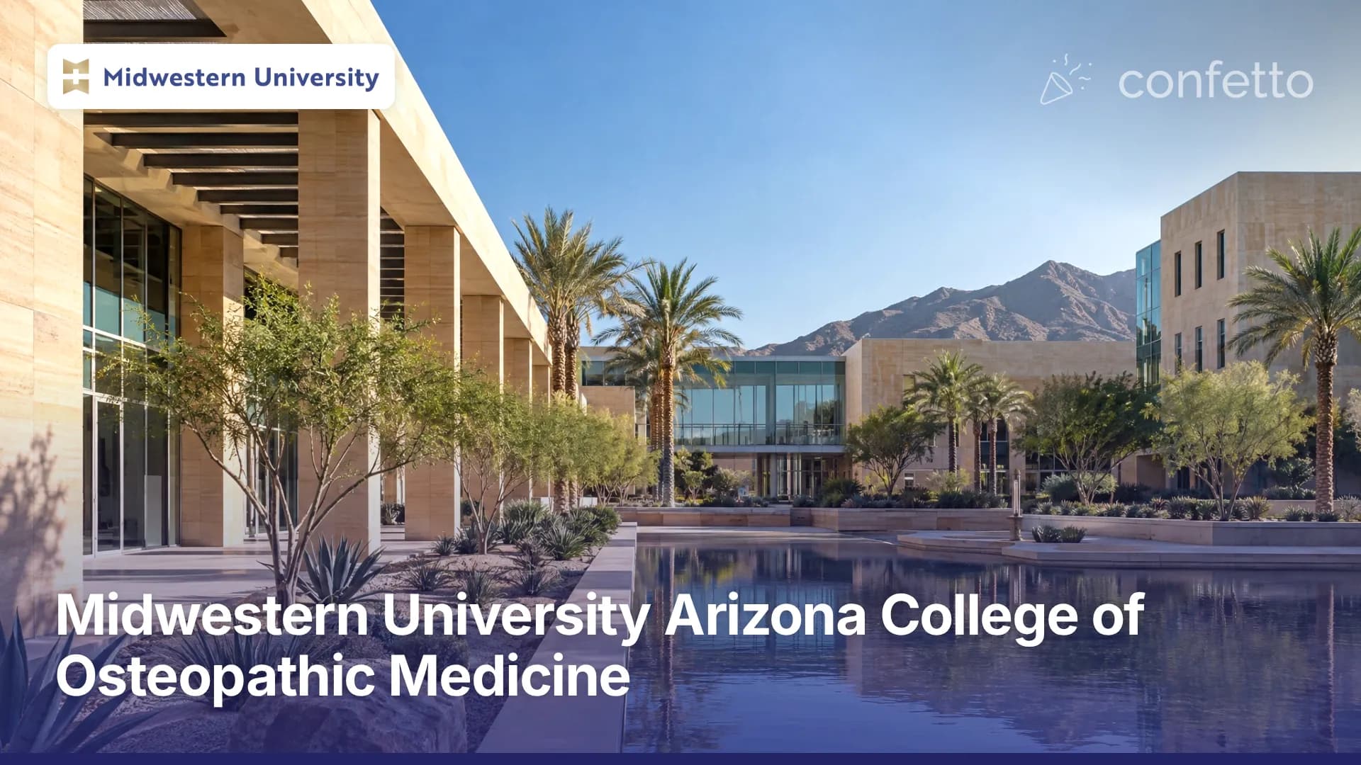 Illustration of a medical school campus, Midwestern University Arizona College of Osteopathic Medicine