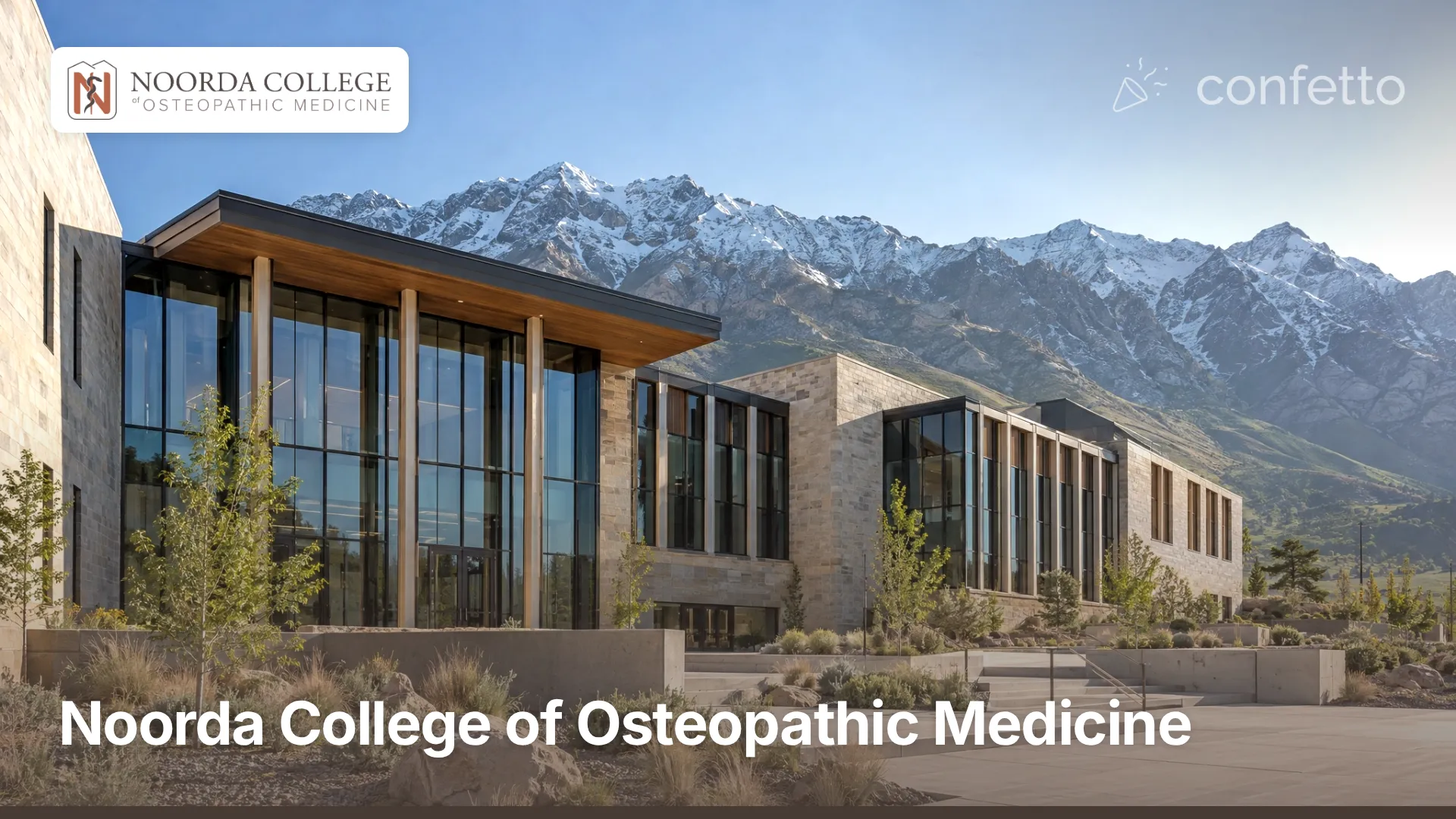 Illustration of a medical school campus, Noorda College of Osteopathic Medicine
