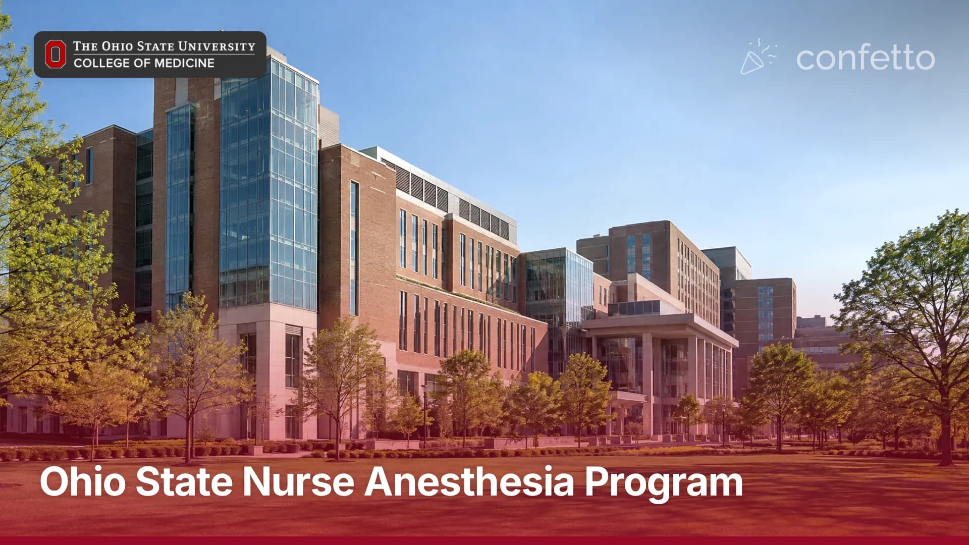 Illustration of a medical school campus, Ohio State Nurse Anesthesia Program