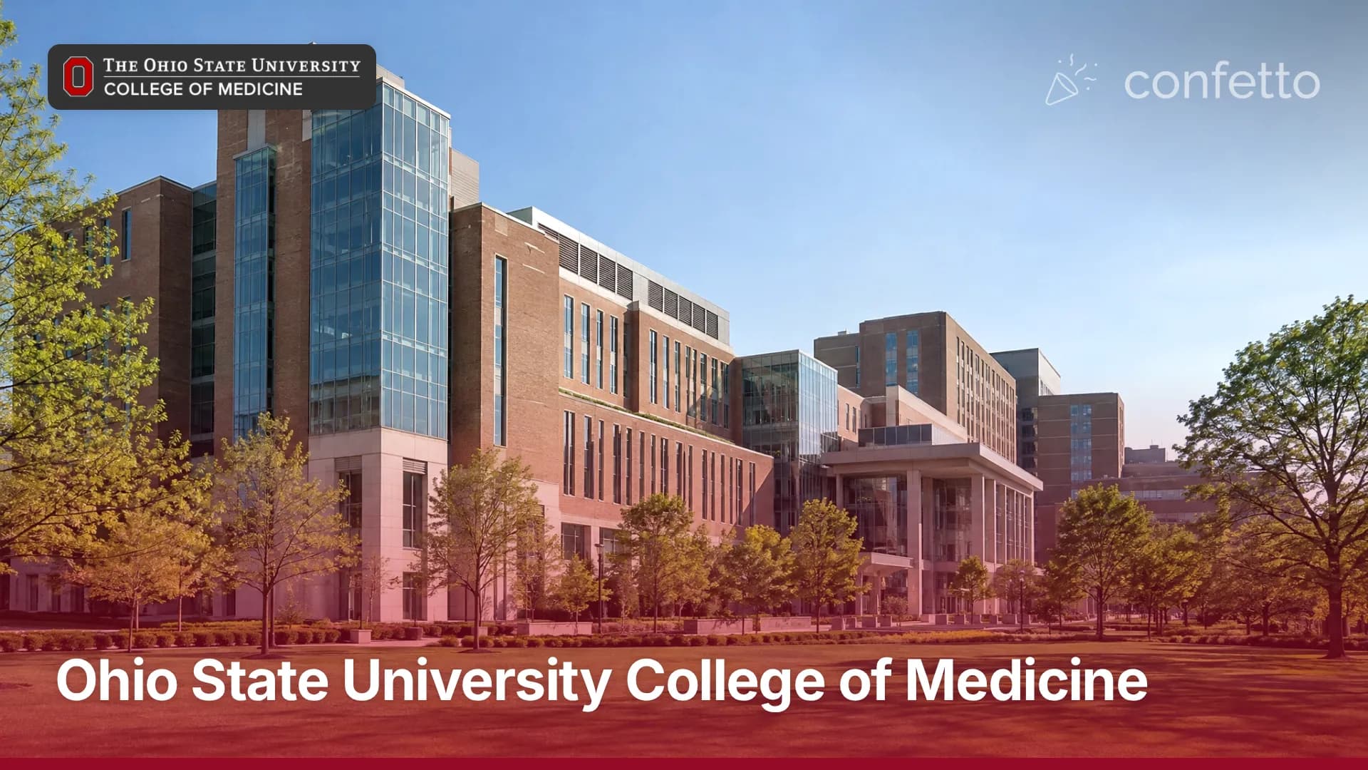 Illustration of a medical school campus, Ohio State University College of Medicine