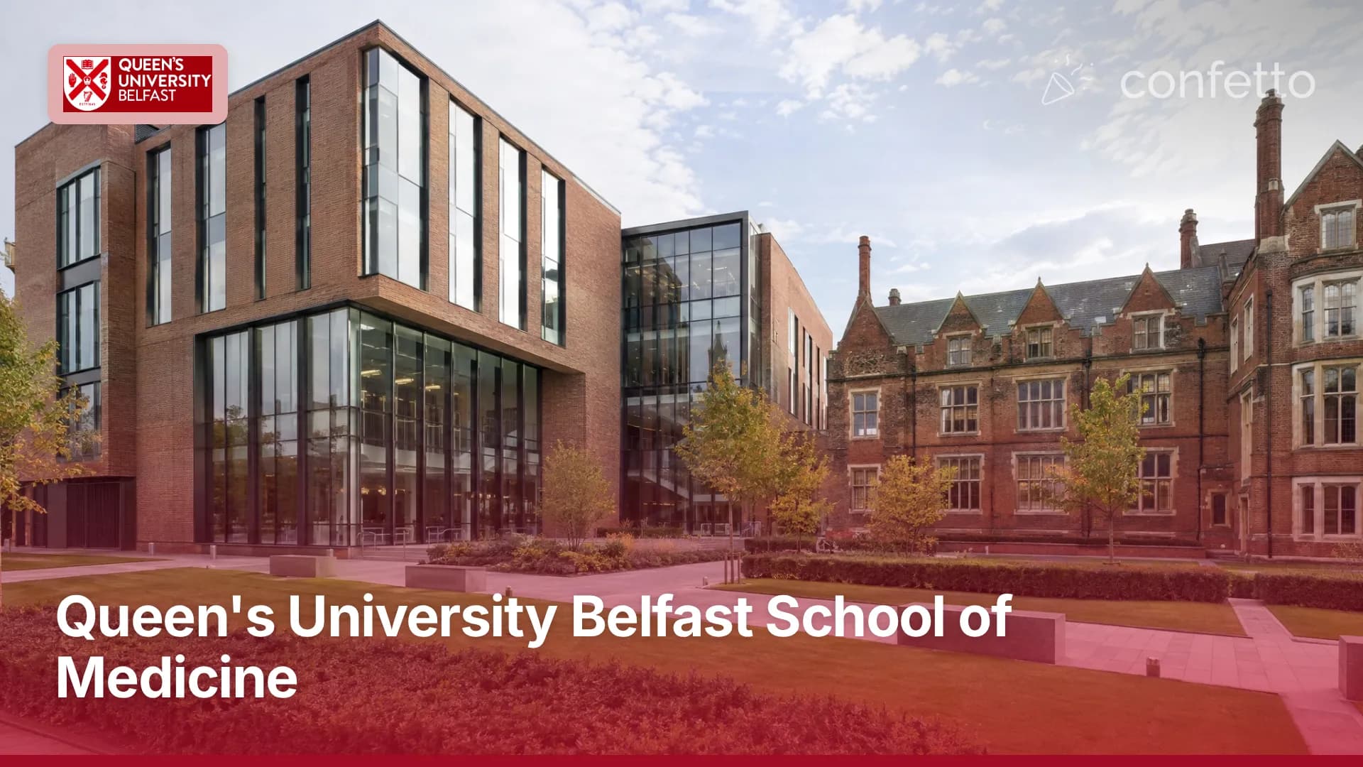Illustration of a medical school campus, Queen's University Belfast School of Medicine