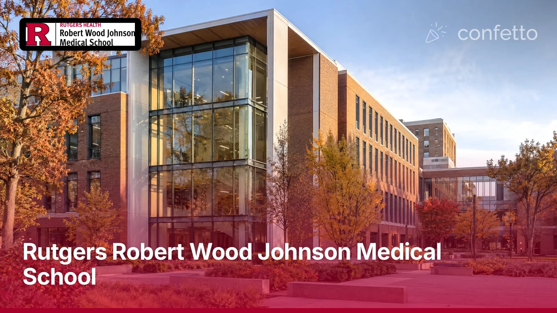Illustration of a medical school campus, Rutgers Robert Wood Johnson Medical School