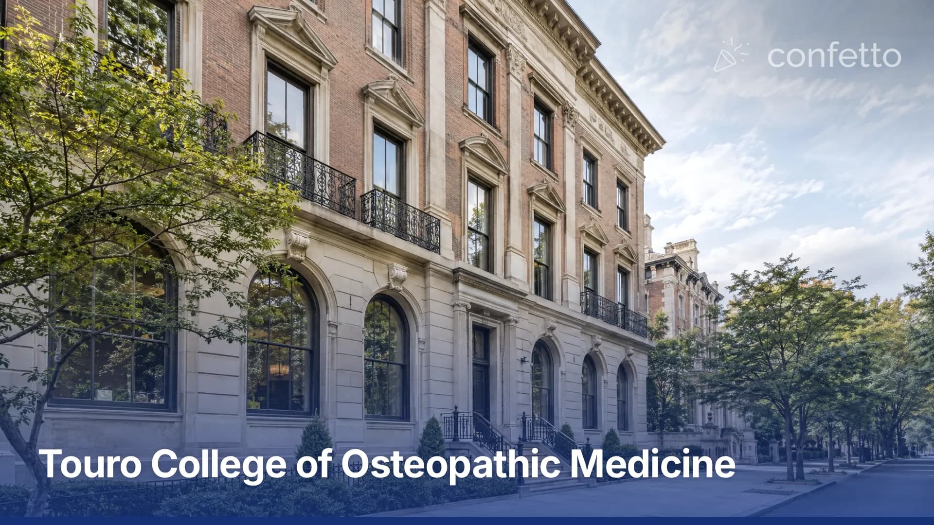 Illustration of a medical school campus, Touro College of Osteopathic Medicine