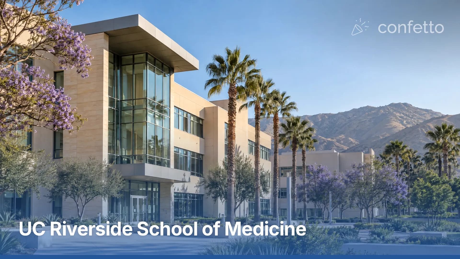 Illustration of a medical school campus, UC Riverside School of Medicine