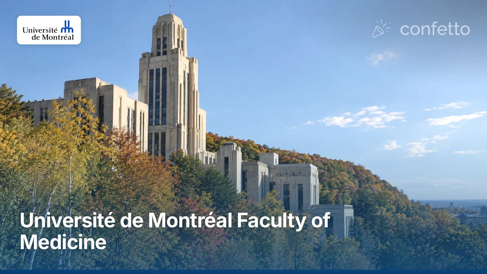 Illustration of a medical school campus, Université de Montréal Faculty of Medicine