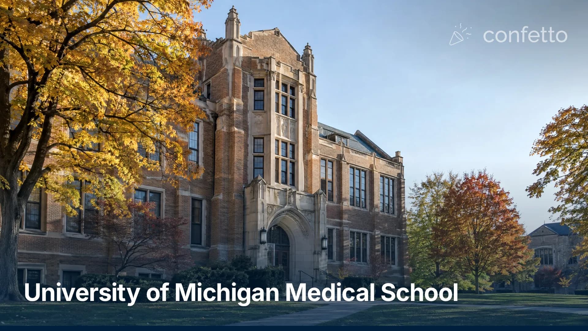 Illustration of a medical school campus, University of Michigan Medical School