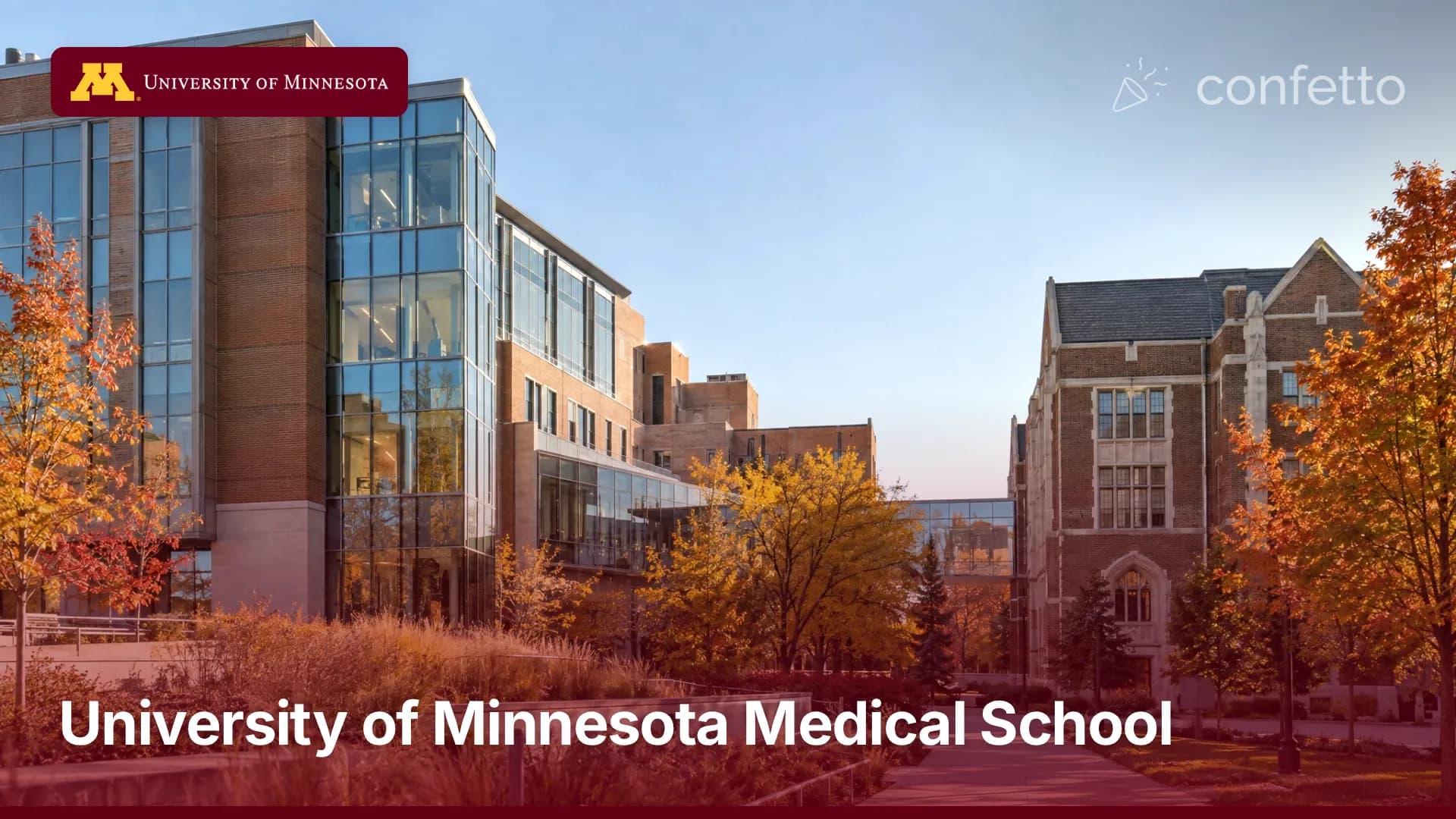 Illustration of a medical school campus, University of Minnesota Medical School