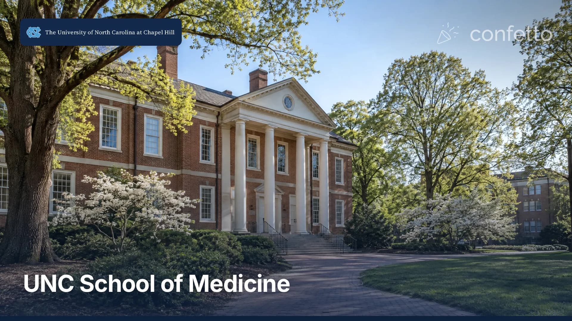 Illustration of a medical school campus, UNC School of Medicine