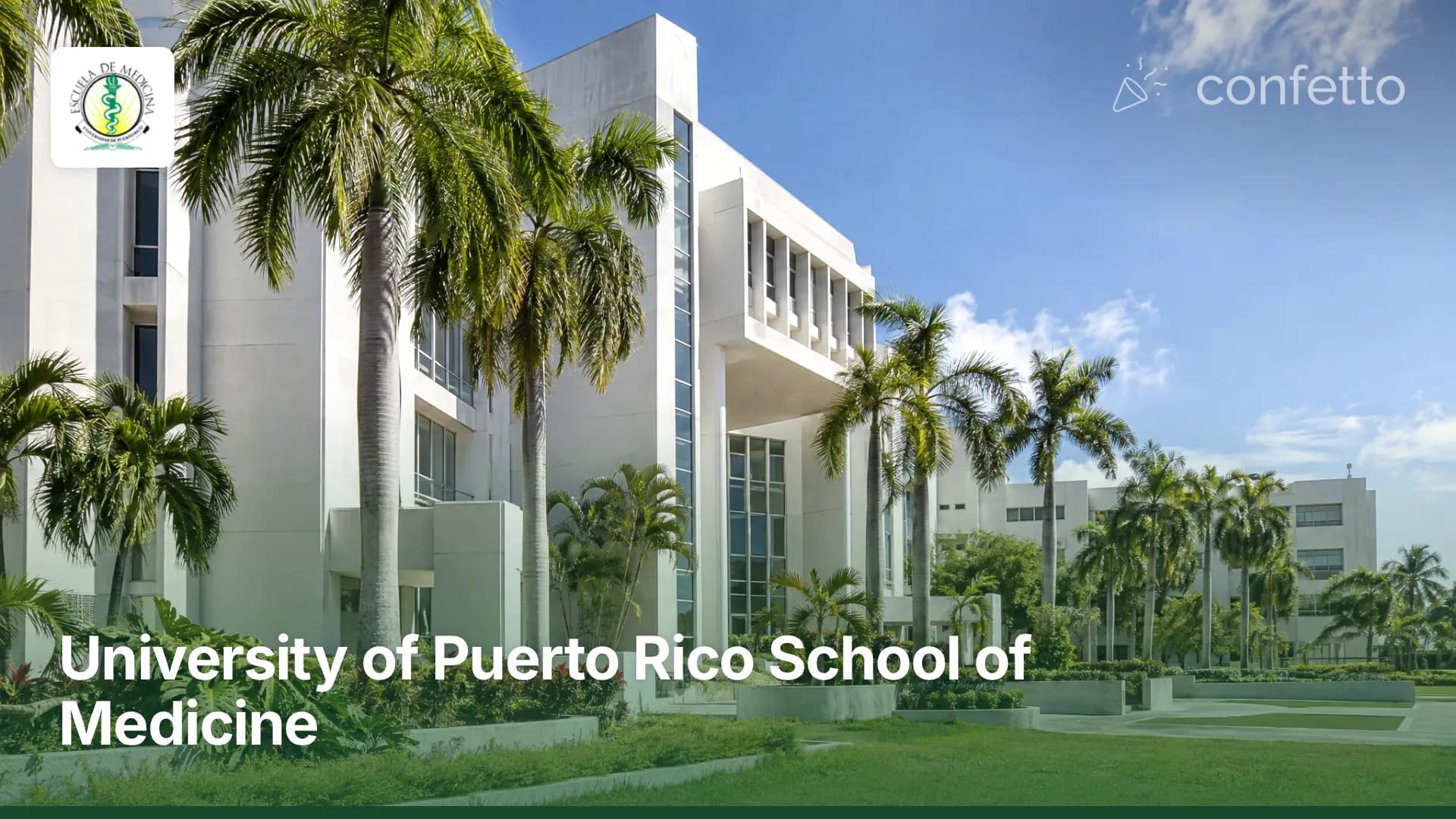 Illustration of a medical school campus, University of Puerto Rico School of Medicine