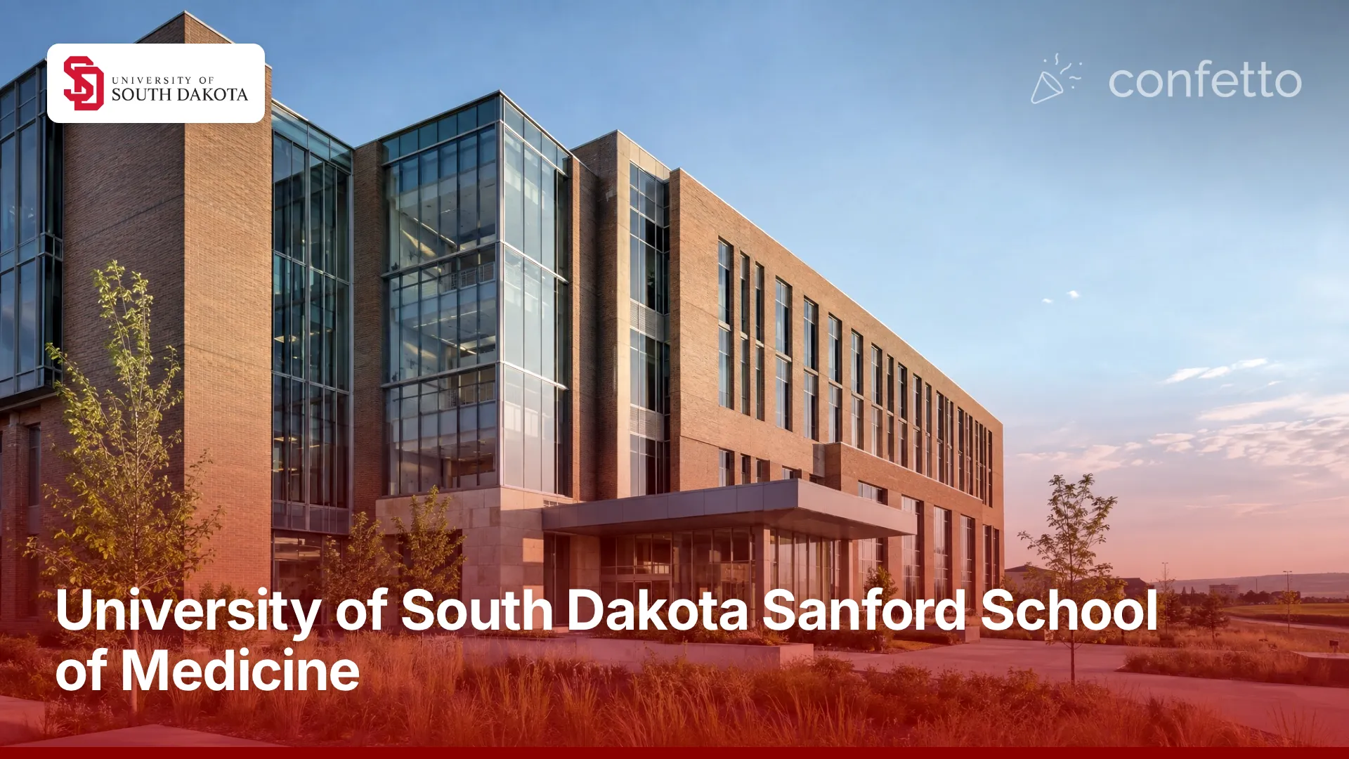 Illustration of a medical school campus, University of South Dakota Sanford School of Medicine