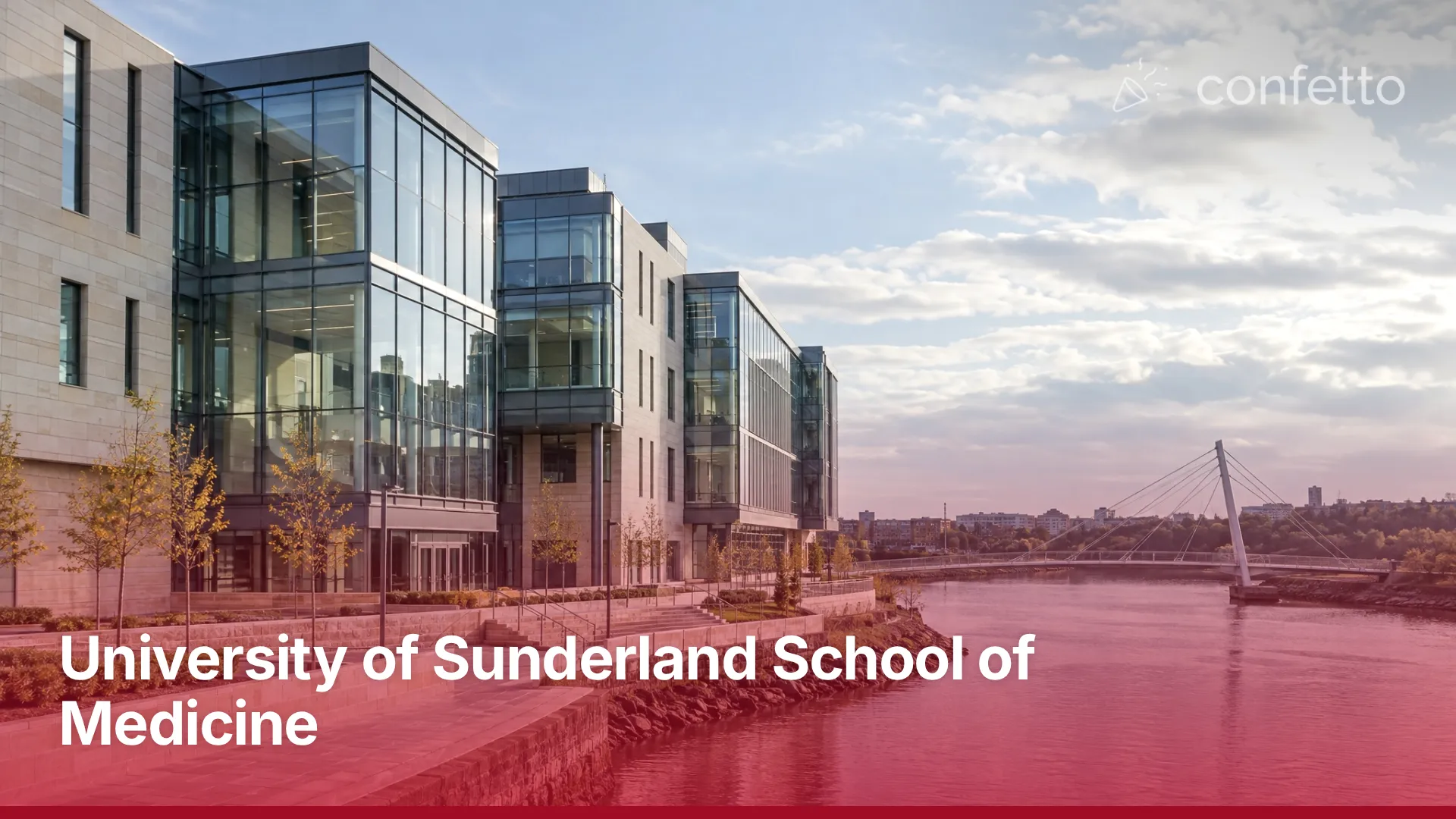 Illustration of a medical school campus, University of Sunderland School of Medicine