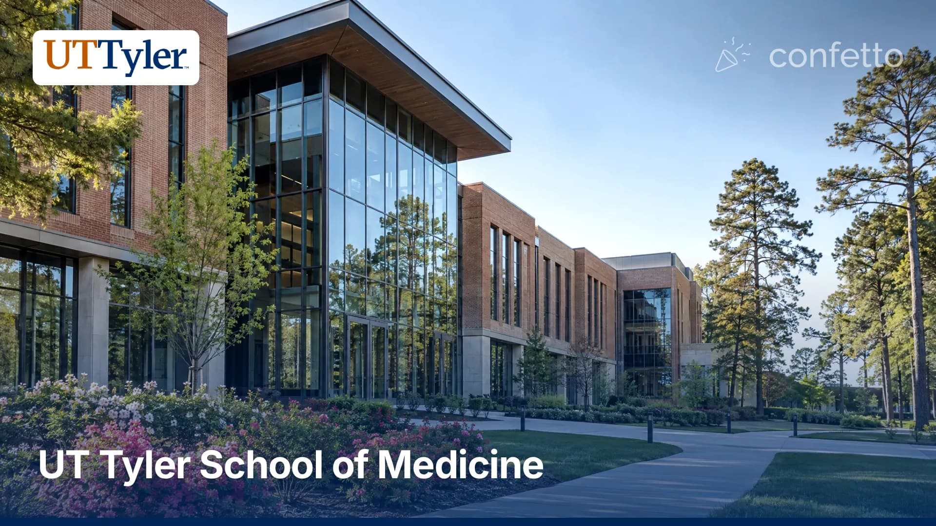 Illustration of a medical school campus, UT Tyler School of Medicine
