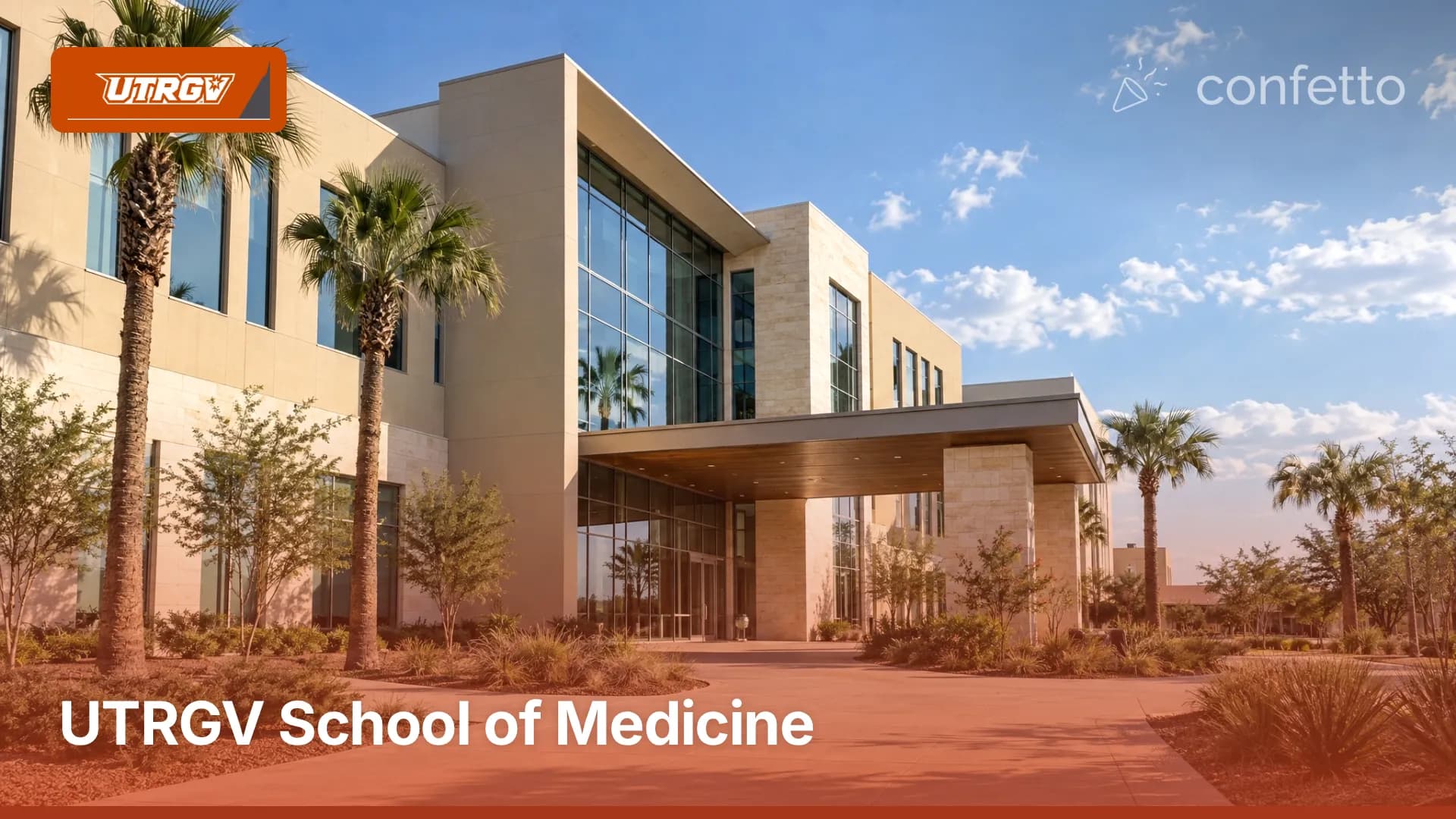 Illustration of a medical school campus, UTRGV School of Medicine