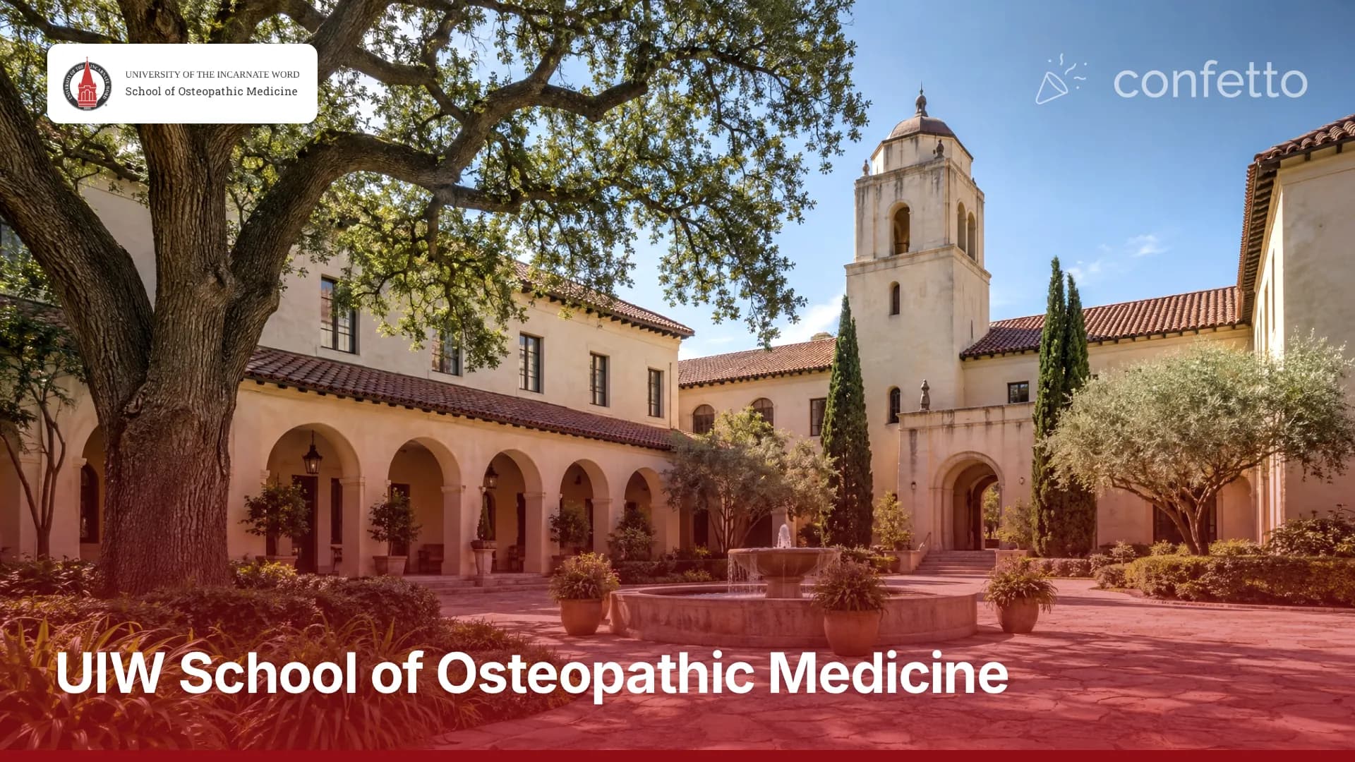 Illustration of a medical school campus, UIW School of Osteopathic Medicine
