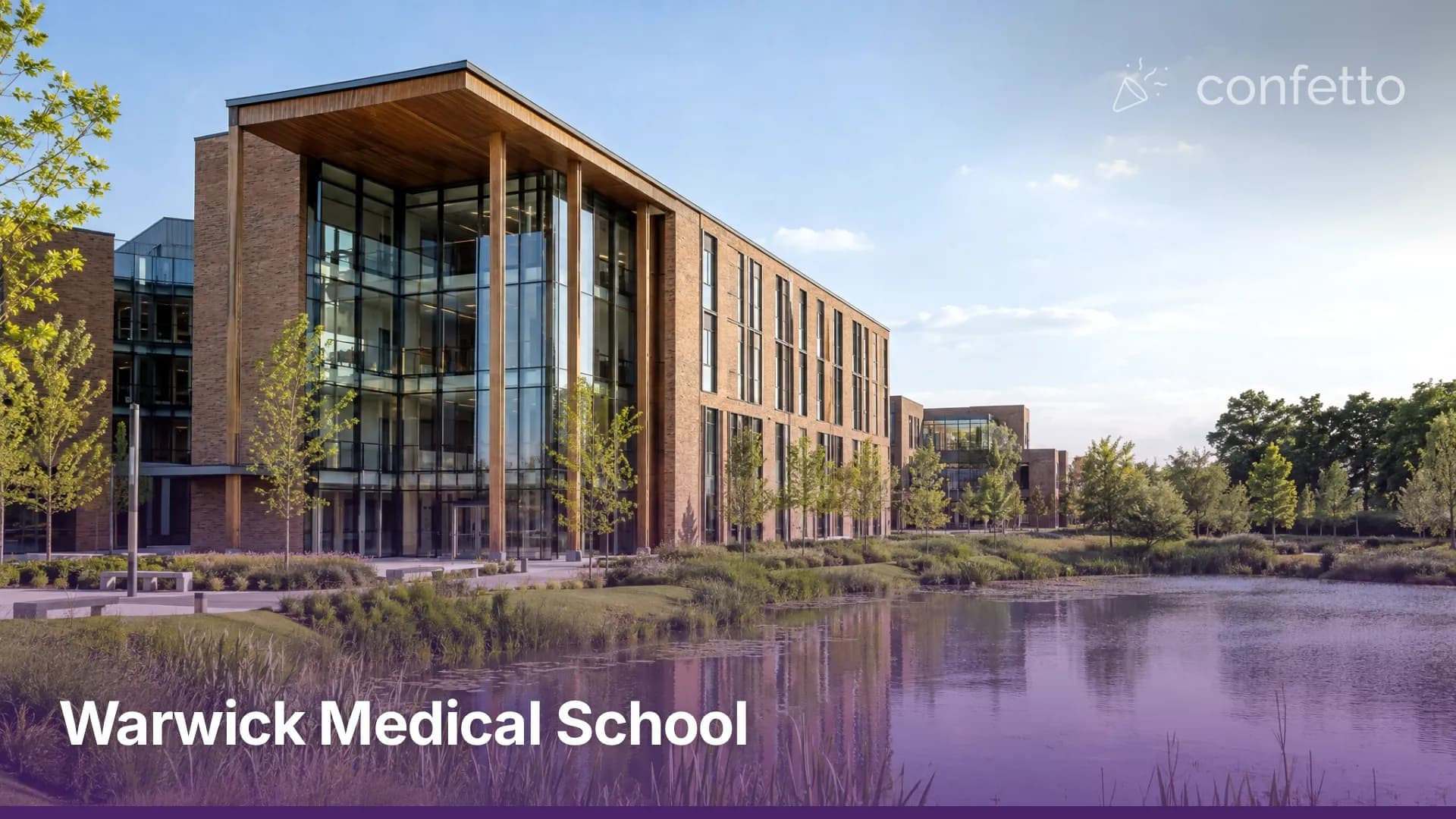 Illustration of a medical school campus, Warwick Medical School