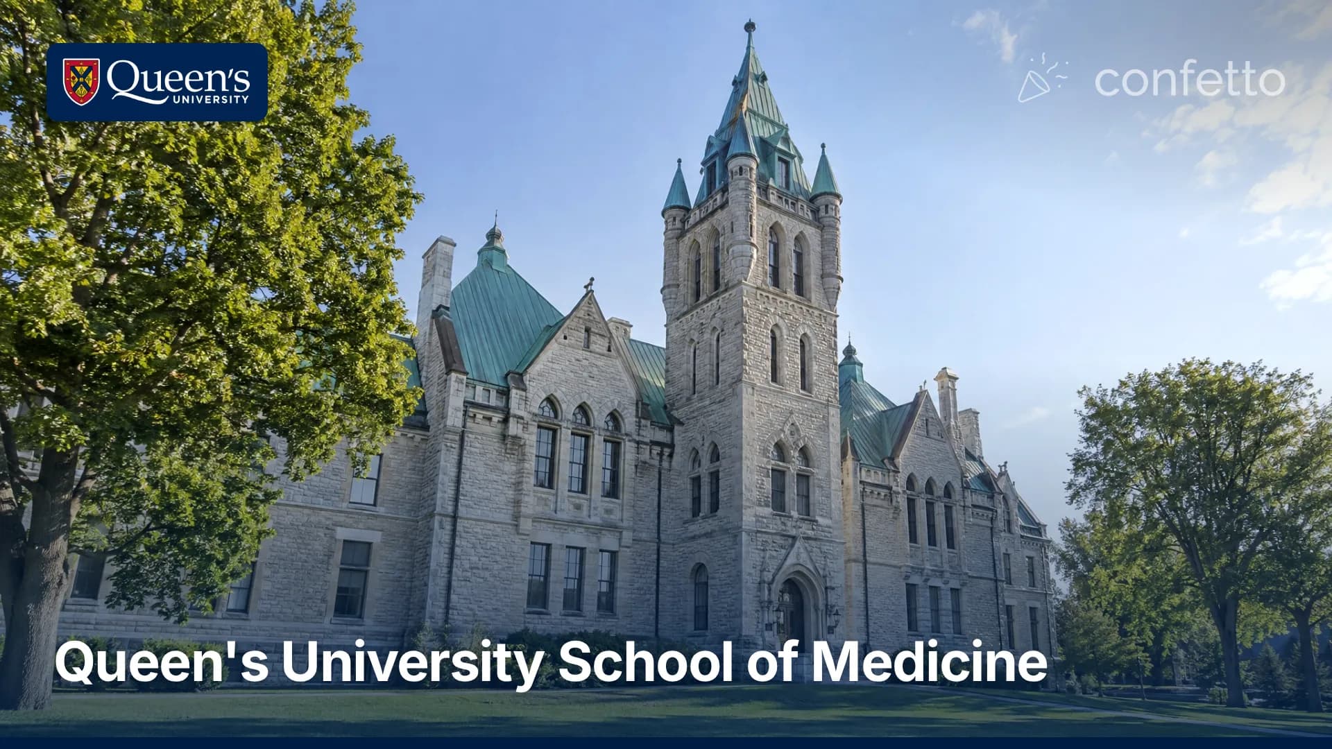 Illustration of a medical school campus, Queen's University School of Medicine