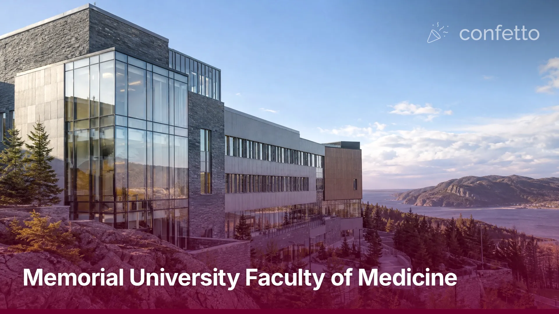 Illustration of a medical school campus, Memorial University Faculty of Medicine