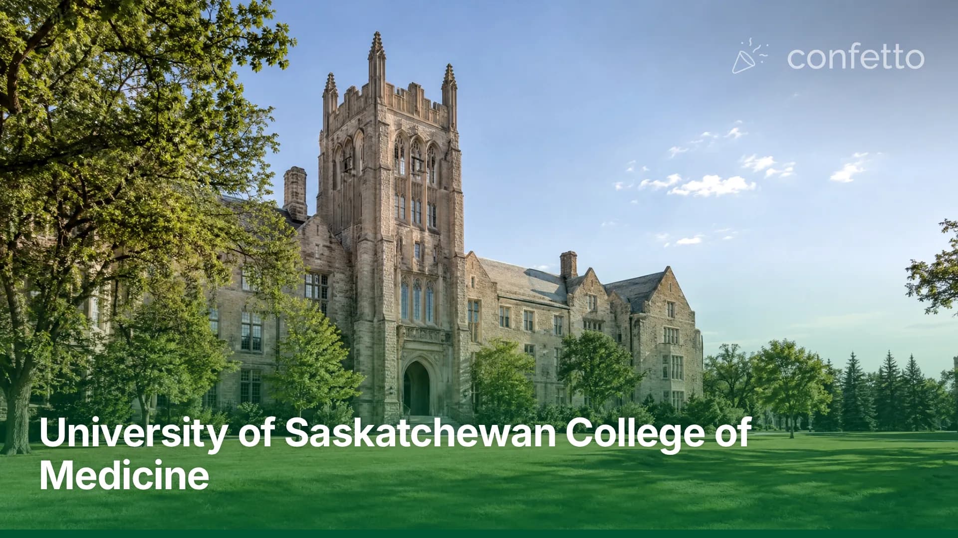 Illustration of a medical school campus, University of Saskatchewan College of Medicine