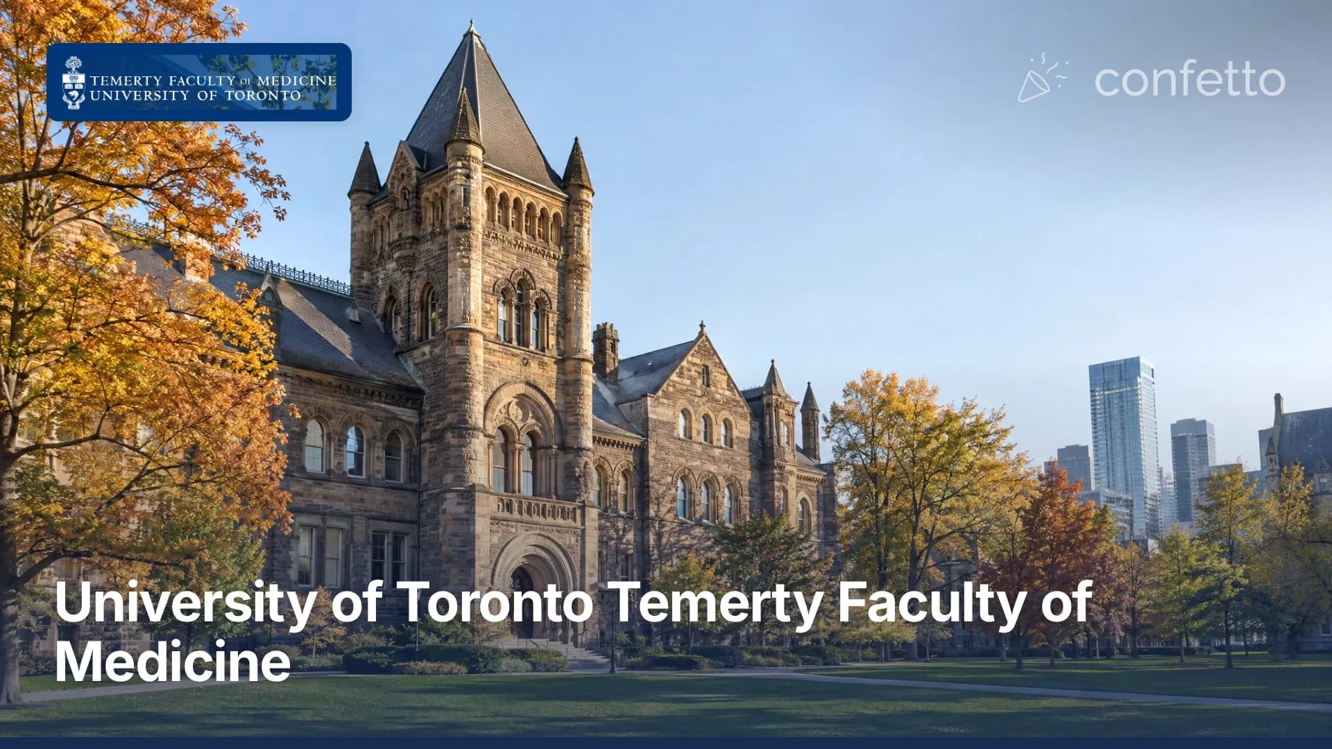 Illustration of a medical school campus, University of Toronto Temerty Faculty of Medicine