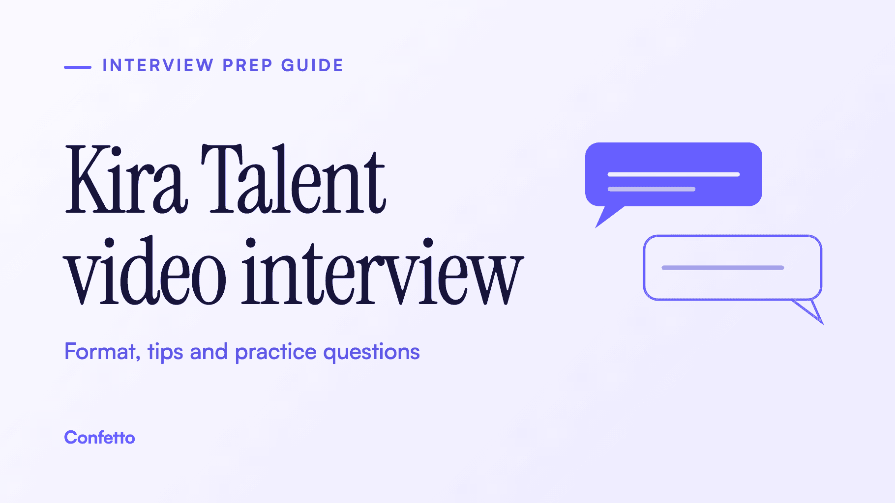 Title card: Kira Talent video interview, format, tips and practice questions